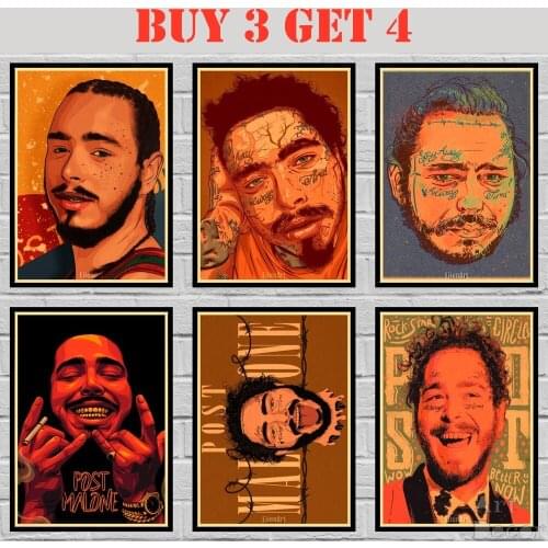 43 Designs Post Malone Kraftpaper Poster Alternative Abstract Art Painting Funny Wall Sticker 42X30cm
