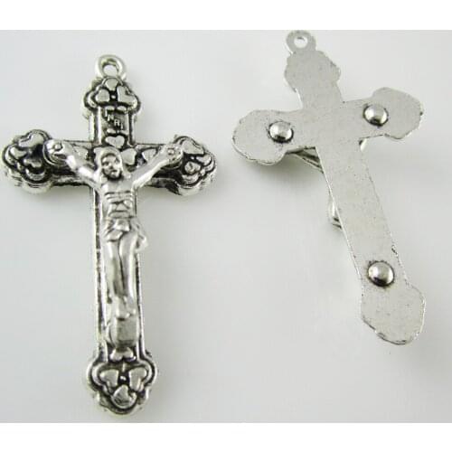 500pcs of 1.5 Inch Catholic Metal Heart Rosary Crucifix Cross