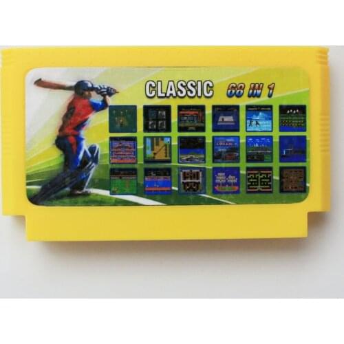 68 in 1 Big Yellow 8 bit 60 pins Game Card