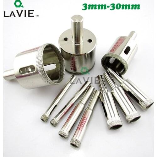 2pcs Glass Hole Saw 3mm-30mm Diamond Drill Bit Hole Saws Tile Ceramic Marble Granite M25 Power Tool Accessories