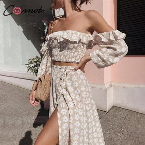 CONMOTO Summer Dresses With Flounces China