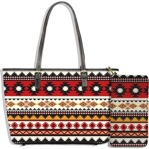 Customized Women Totes Clutch Wallets Handbag And Purse Set Strips Printed Femme Large Leather Free Drop Shipping Wholesale 2021