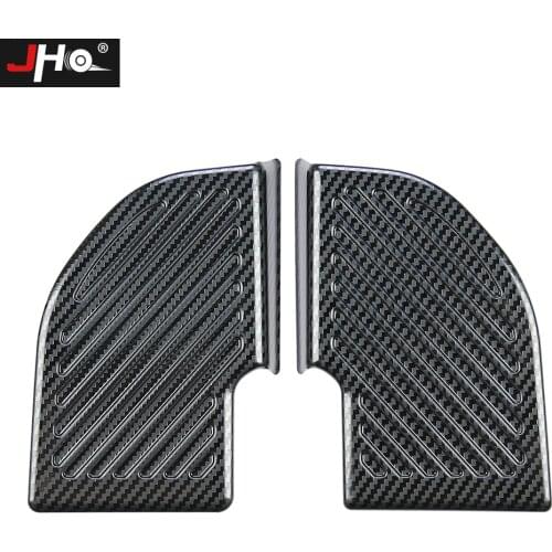 JHO Carbon Grain Rear Bumper Side Sill Scuff Plates Protective Cover For Ford F150 2015-2020 Raptor 2019 2018 17 Car Accessories