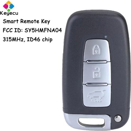 KEYECU Smart Remote Key - 3 Buttons& 315MHz& ID46 Chip - FOB for Hyundai Accent Sonata Genesis for Kia Optima FCC ID: SY5HMFNA04