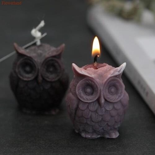Creative 3d Silicone Owl Candle Mold Aroma Handmade DIY Animal Candle Mold Diy Soap Supplies Silicone Plaster Fondant Cake Mold