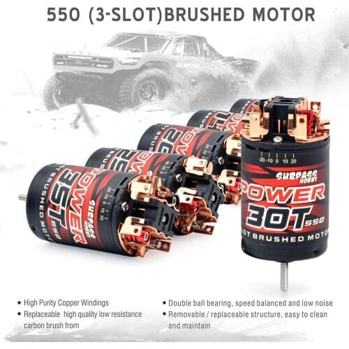 Newnest Surpass Hobby 550 3-solt 12T 14T 20T 25T 30T 35T Brushed Motor for 1/10 1/12 RC Car Wltoys Traxxas Crawler Monster