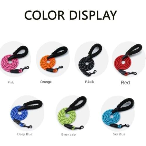 Multicolor Heavy Duty Walking & Training Strong Round Rope Leash Comfortable Durable Handle For Small Puppy and Large Dog
