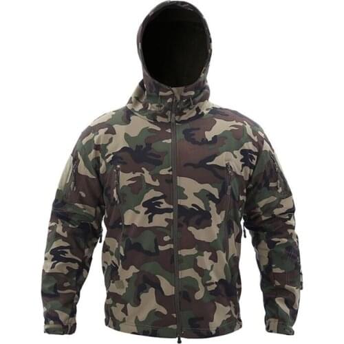 Men Military Tactical Jacket Fleece Camouflage Outwear Shark Skin Soft Shell Waterproof Warm Windbreakers Hunt Fishing Clothing