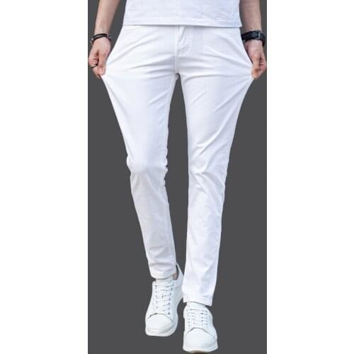 2021 Four seasons White pantalon vaquero,black vaqueros ropa hombre,Casual retro y2k pants men trouses,Hole jeans streetwaer