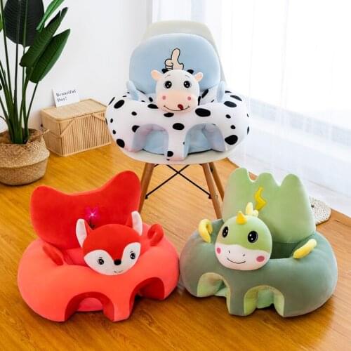 Soft Cow Fox Mouse Dinosaur Seat Plush Toys Stuffed Animals Rabbit Pig Toys Doll Baby Sofa Girl Plush Seat Kids Cushion Doll