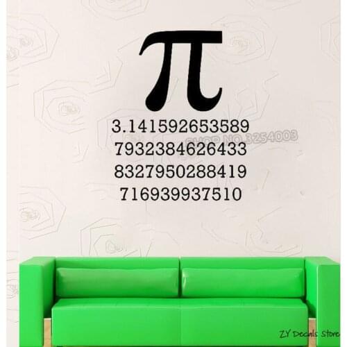 Pi Symbol Wall Decal Science School Mathematics Decor Vinyl Sticker Poster Creative Bedroom Decoration Self Adhesive Decals S520
