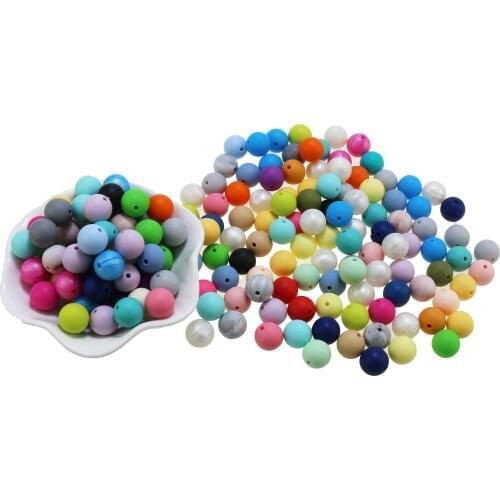 Boy & girl Silicone Beads Rainbow Color Teething Beads Safe Food Grade Teething 10mm/12mm/15MM Round Silicone Bead 100pcs/lot