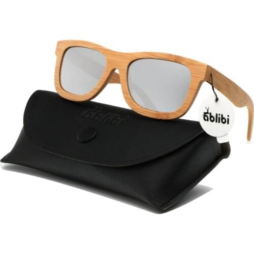 Sunglasses Men,2019 Vintage Polarized Bamboo Wood Sunglasses UV400 Squuare Wood Silver Sunglasses Women gafas de sol mujer