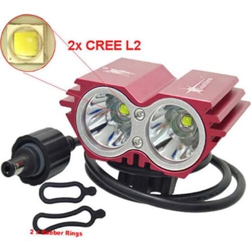 Bike Light X2 L2 5000 Lumen SolarStorm Bicycle lamp 2x XML L2 LED BicycleLight Bike headLamp+O ring (only headlight)