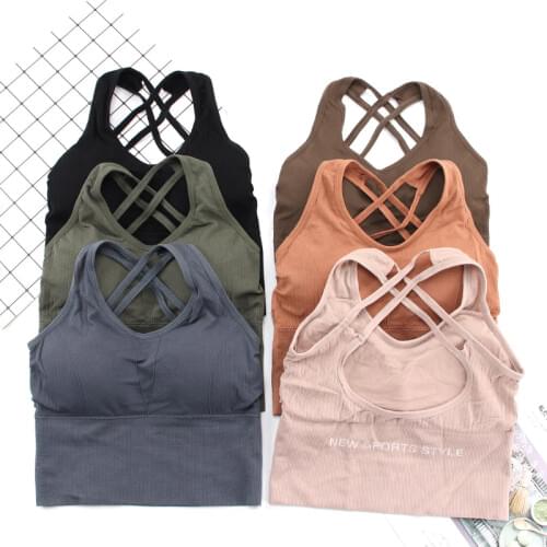 Women Tank Crop Top Sexy Top Female Beauty Back Cross Lingerie Wireless Seamless Underwear Cropped Camis Top Padded Camisole