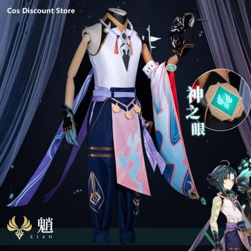 Genshin Impact Xiao Cospaly Costume Game Suit Cospaly Clothing Mens Full Set Mask