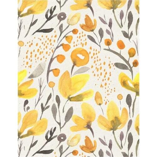 Yellow Fresh Floral Kapok Peel and Stick Wallpaper Removable Self Adhesive Wall Mural for Living Room Decor Vinyl Waterproof