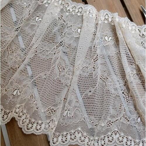 1 Meter Super Wide Skin Color Lace Mesh Fabric 22.7cm Soft Elastic Lace Stretchy Lace Trim Sewing DIY Accessories