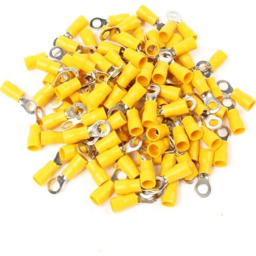 20/50 Pcs Rv5.5-5 Yellow Ring Insulated Terminal Cable Crimp Terminal Suit 4-6Mm2 Cable Wire Connector Rv5-5