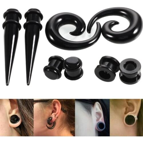 4Pair/Set New Arrival Ear Expansion Punk Ear Plug Acrylic Animal Snails Spiral Ear Stretcher Expander Body Piercing Jewelry