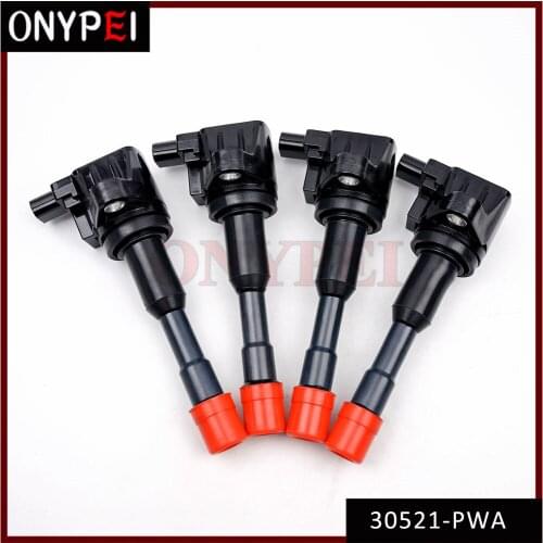 4PCS 30520PWA003 30521PWA003 30520-PWA-003 30521-PWA-003 Ignition Coil SET For Honda Civic 7 8 VII VIII JAZZ FIT 1.2 1.3 1.4