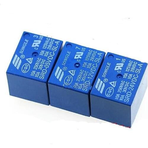 5PCS/lot 4pin 5pin Relays SRD-05VDC-SL-A SRD-12VDC-SL-A SRD-24VDC-SL-A SRD-48VDC-SL-A 05V 12V 24V 48V