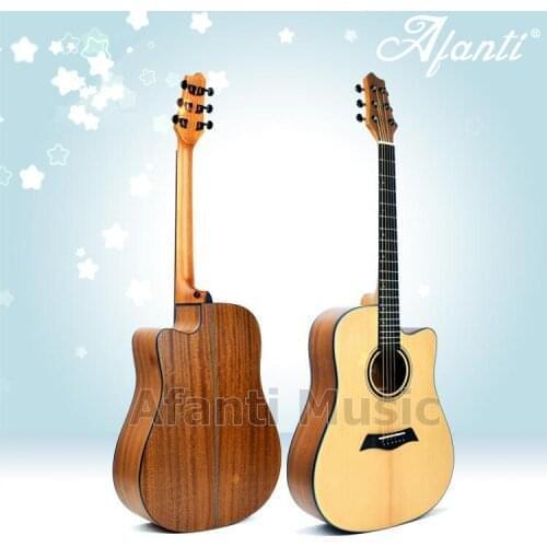 Afanti Music 41 inch Solid Spruce top / Walnut Back & Sides Acoustic guitar (WY-064)
