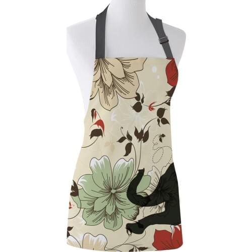 Africa Indian Elephant Art Flowers Cooking Kitchen Apron For Woman Men Chef Waiter Cafe Shop BBQ Aprons Bibs Kitchen Accessory