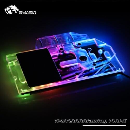 BYKSKI Full Cover Graphics Card Block use for Gigabyte RTX2060 Gaming OC PRO 6G Rev 2.0 /GTX 1660Ti Windforce OC 6GB / RGB Light