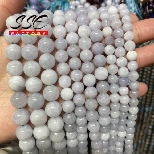 Natural Stone Blue angelite stone Beads Round Loose Spacer Beads For Jewelry Making DIY Bracelet Women Accessories 6 8 10mm 15