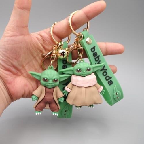 Disney 24piece Baby Yoda Grogu Key Chain The Child Action Figure Toy Collection Yoda Key Ring Figure Dolls Toy pendant toys