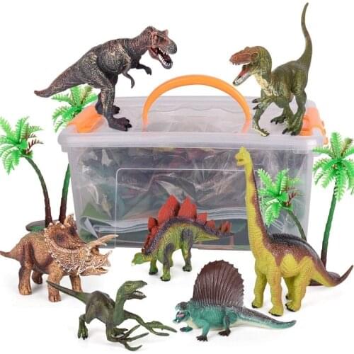 Kids Toys Dinosaur Party Realistic Figures Play Mat Tree Educational Dinosaur Playset Puzzle Jungle Party Favor Kids Growth Gift