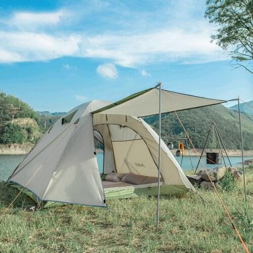 Outdoor BSwolf Double Layer Double Person Camping Thickening Rainstorm Couple Beach Sunscreen Tent Convenient Travel