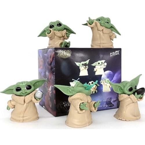 Disney Kawaii Star Wars Second Generation Yoda Baby Action Figure Yoda Cartoon Dolls Of Mandalorian Yoda Kids Christmas Gifts