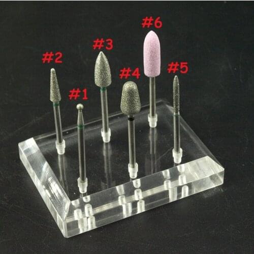 EasyNail~6 Types Diamond Nail Drill Bit Mill Cutter Nail Files Nail Electric Drill Manicure Device Machine Accessory Round