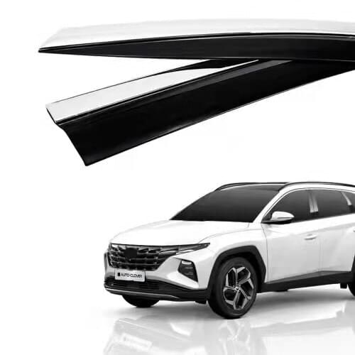 Chrome Door Visor Window Sun Rain Shield Silver Trips Eaves for Hyundai Tucson L