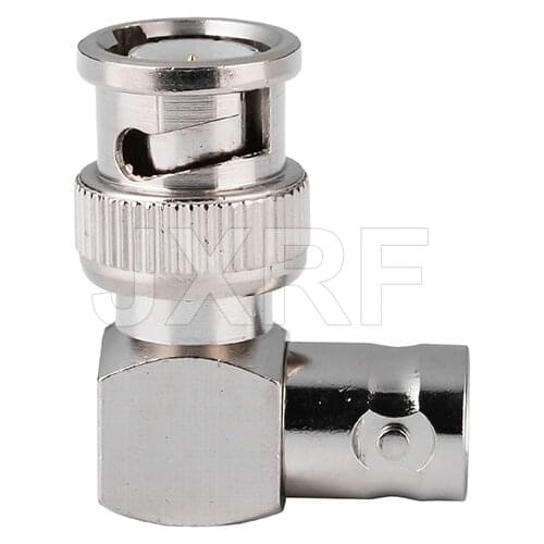 JX RF Coaxial Cable Adapter L-shaped BNC Male to Female 90 Degree Right Angle Connector