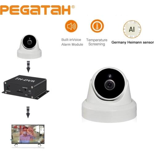 Thermal security camera AHD 1080P temperature recognition camera Mini DVR Kit Fever Detection thermal imager ip camera thermique