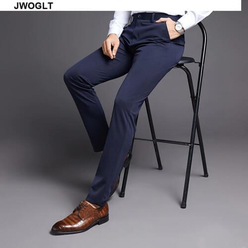 Korean Fashion Mens Suit Pants Casual Male Dress Pants Business Elastic Wrinkle Resistant Classic Black Trousers Male Bottoms