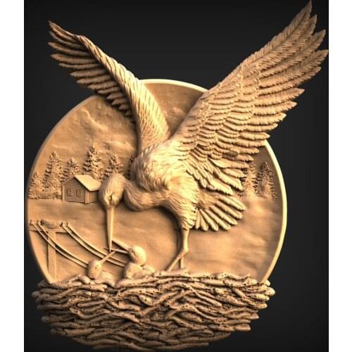 Animal decor round plate 3D STL Model for CNC Router Carving Machine Artcam aspire_Animal round decoration