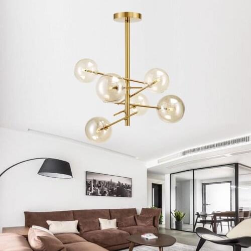 Italian design lamp glass ball bubble chandelier for living room Dining room kitchen Island Black Rose Gold rh chandelier light