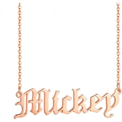 Fashion Stainless Steel Customized Name Necklace Personalized Letter Gold Choker Necklaces Pendant NamePlate Gift