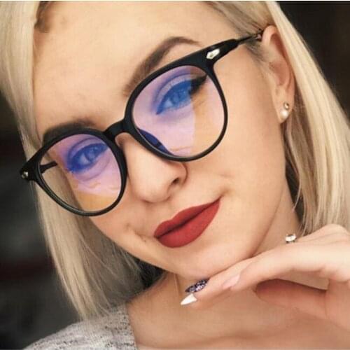 Trending Fashion Women Glasses Frame Blue Rays Men Eyeglasses Frame Vintage Round Clear Lens Glasses Optical Spectacle Frame