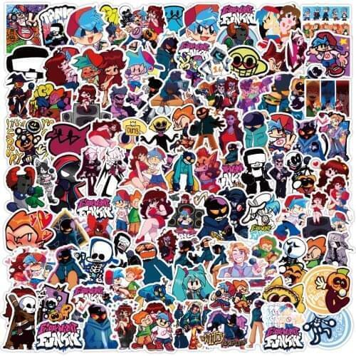 10/30/50/100pcs Friday Night Funkin Stickers Boyfriend Girlfriend Daddy Mommy Monster Pico Spirit Senpai Skid and Pump Decal Toy