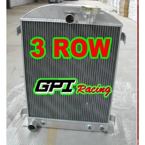 New 3core 1932 32 FOR FORD HIBOY HI-BOY CHOPPED FOR FORD ENGINE Aluminum Radiator