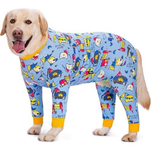 Big dog clothes cotton one-piece spring soft dog pajamas cute pet clothing suitable for medium and large dogs
