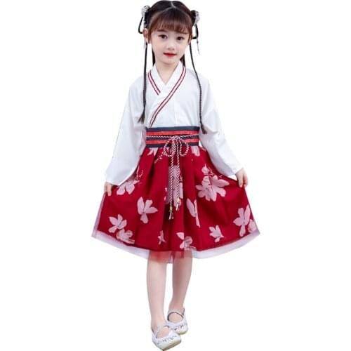 Girls Hanfu Chinese Style Ancient Costume Traditional Folk Dance Stage Performance Clothing Retro Singers Princess Fairy clothes