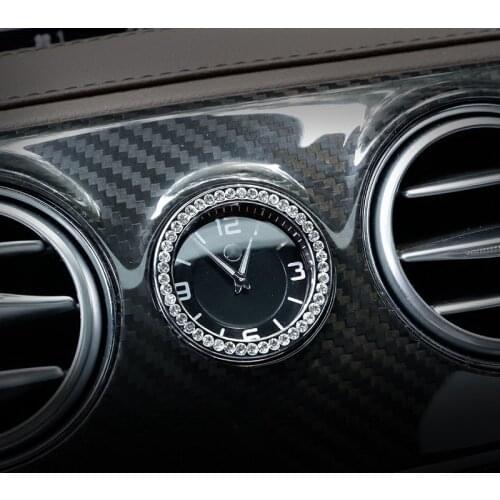 Car Middle Control Clock Watch Rhinestone Ring Cover Trim For Mercedes Benz C E S Class GLC W205 W213 W222 X253 Car-styling