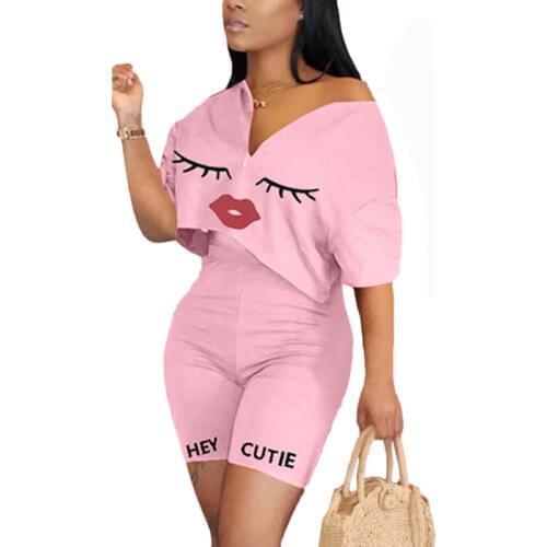 Casual 2 Piece Set Women Tracksuit Summer Outfits Loose Top Biker Shorts Sweat Suits Lounge Wear Two Piece Matching Sets
