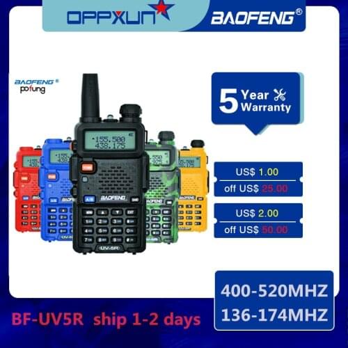 Baofeng UV-5R Walkie Talkie Professional CB Radio Station Baofeng UV 5R Transceiver 5W VHF UHF Portable UV5R Hunting Ham Radio